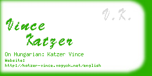 vince katzer business card